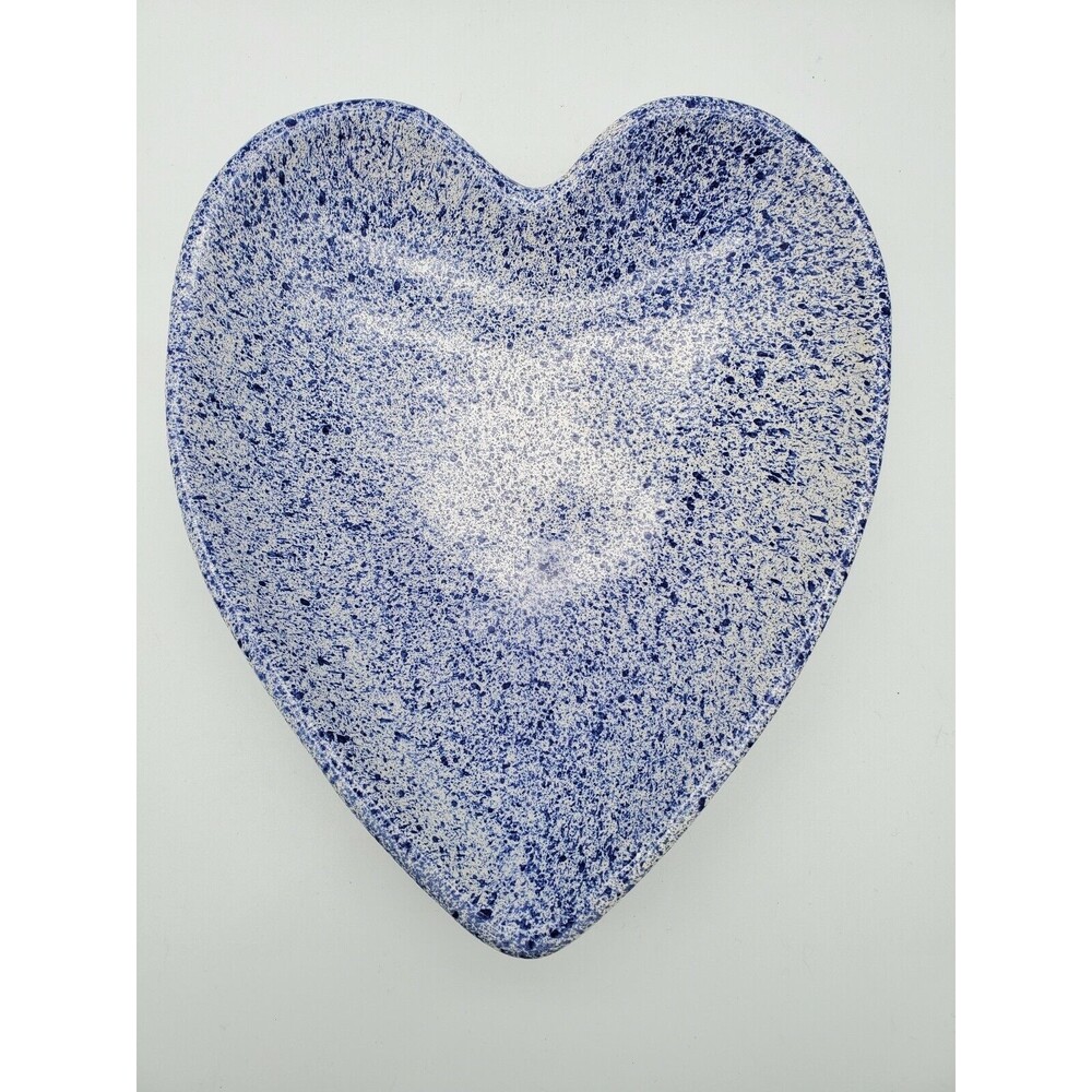 Heart Shaped Trinket Dish 956 GF Blue Speckled and Pink Speckled Portugul